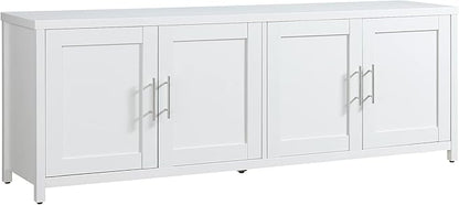 Henn&Hart Strahm TV Stand, 68" Wide, White - LeafyLoom