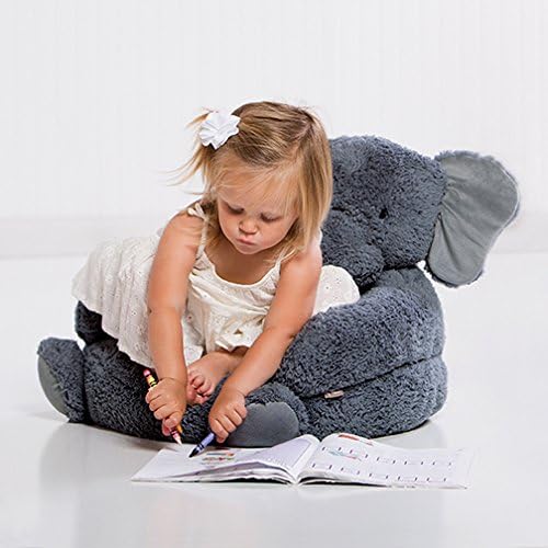 Trend Lab Elephant Toddler Chair Plush Character Kids Chair Comfy Furniture Pillow Chair for Boys and Girls, 21 x 19 x 19 inches - LeafyLoom