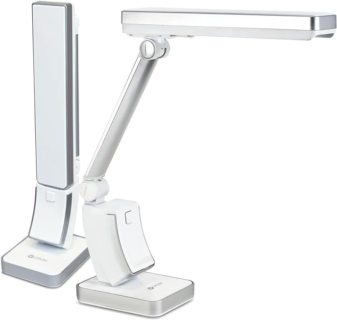 OttLite 13W Slimline Desk Lamp - Home, Office, Bedroom, or Reading (White) - LeafyLoom