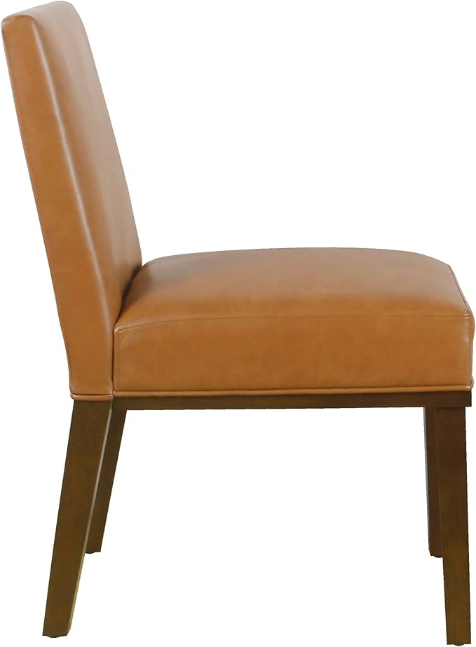 HomePop Kolbe Dining Chair - Carmel Faux Leather (Single Pack) - LeafyLoom