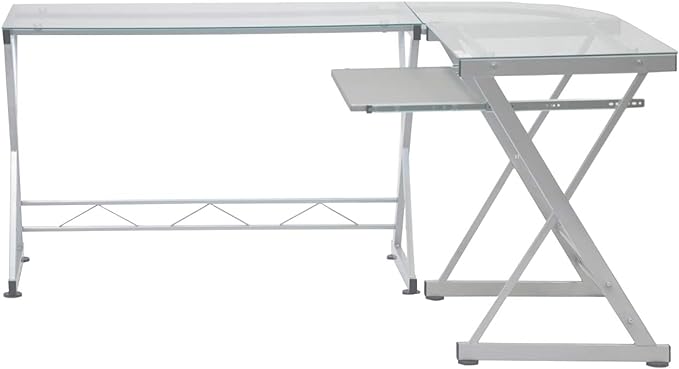 NicBex Laik-DW-00048-DX Desks, 61.75" W x 45.25" D x 29.5" H, White - LeafyLoom