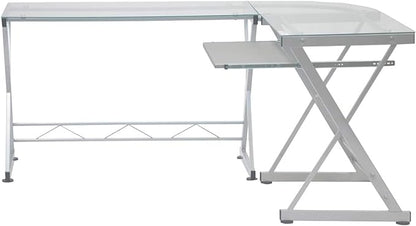 NicBex Laik-DW-00048-DX Desks, 61.75" W x 45.25" D x 29.5" H, White - LeafyLoom