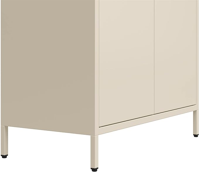 Mr. Kate Annie Tall Metal 2 Door Cabinet, Parchment - LeafyLoom