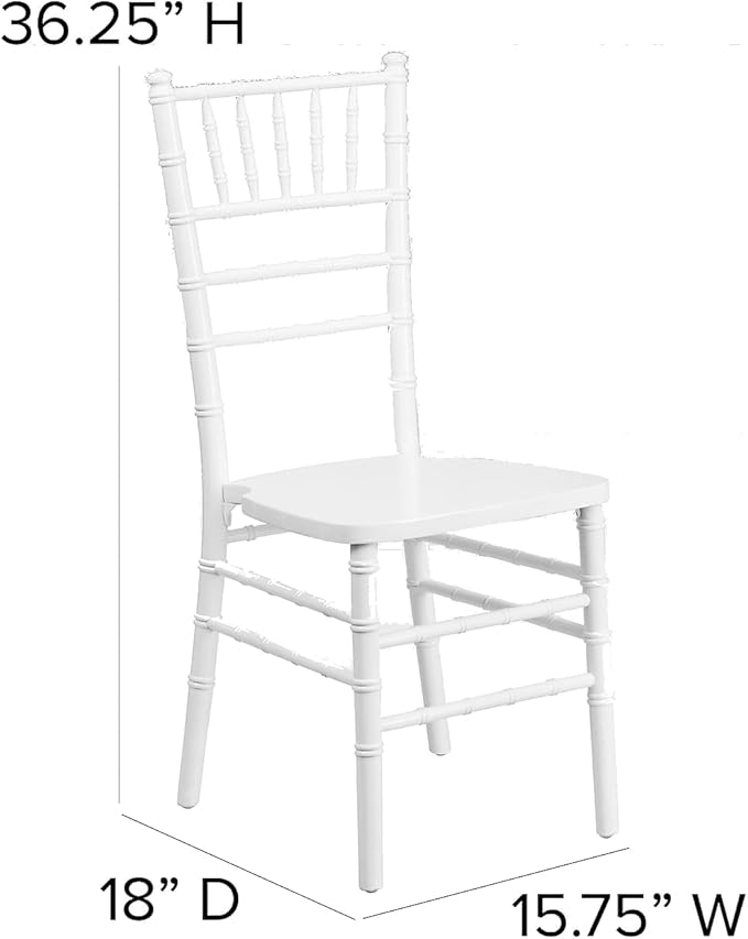 Flash Furniture Hercules Series Chiavari Chair for Formal Events and Banquets, Commercial/Residential All-Occasion Event Chair, White - LeafyLoom