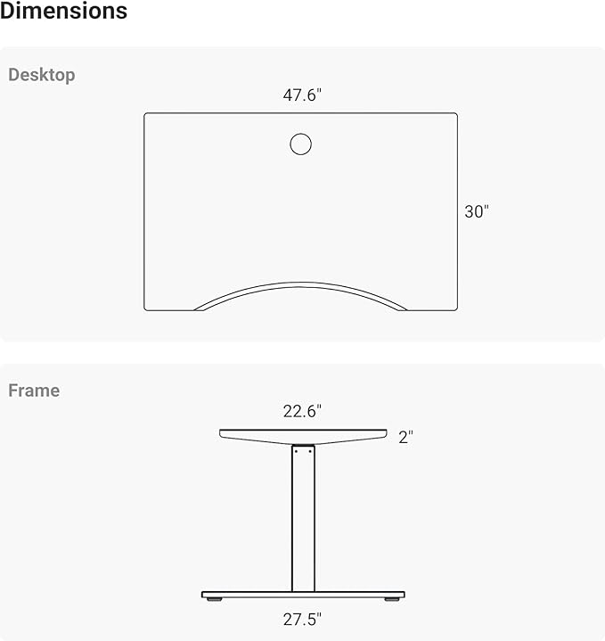 Standing Desk Bamboo, Dual Motor Stand up Desk Adjustable Height Electric 48x30 - Bamboo Light Matte, Grey Frame - LeafyLoom