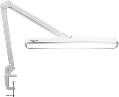 LED Architect Desk Lamp, 2500 Lumens, Dimmable, Metal Swing Arm, 5 Color Temperatures, 30W, Ideal for Task Work, Drafting, Reading, Clamp-on Office Table Lamp with 324 Bright LEDs(White) - LeafyLoom