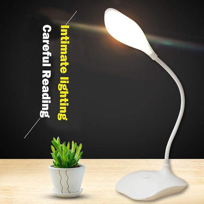 LED Table Lamp,Portable Eye-Protected Flexible Gooseneck Small Desk Lights for Dorm Study Office Bedroom-USB or 3 AA Batteries Powered -Not Include Batteries(1 Pack) - LeafyLoom