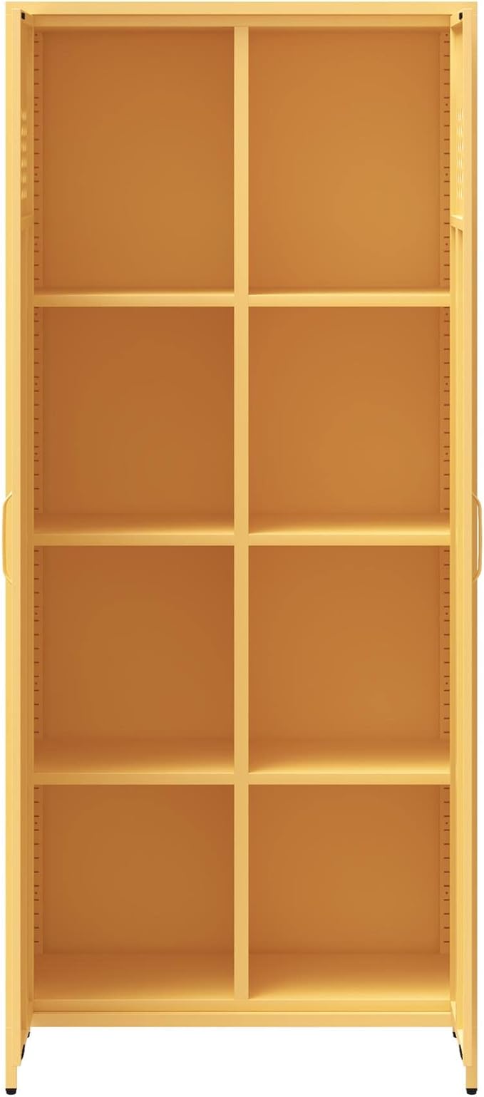 Mr. Kate Annie Tall Metal 2 Door Cabinet, Sunny Yellow - LeafyLoom