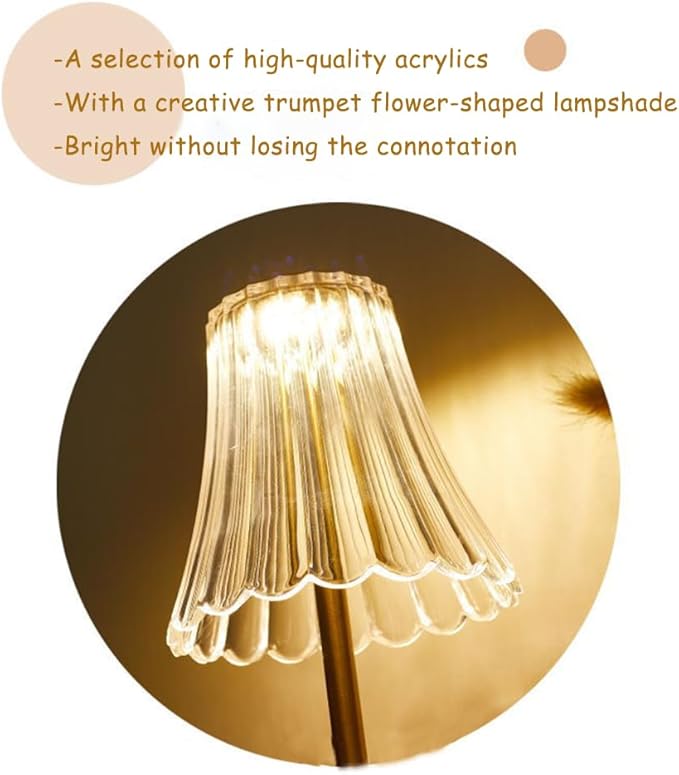 Portable Crystal Table Lamp,Cordless Metal Vintage Desk Lamp,3 Color Touch Control Rechargeable Lamp,3-Levels Brightness Room Decor Desk Lamp,Living Room,Kitchen,Dining Room Lamp (Gold-3) - LeafyLoom