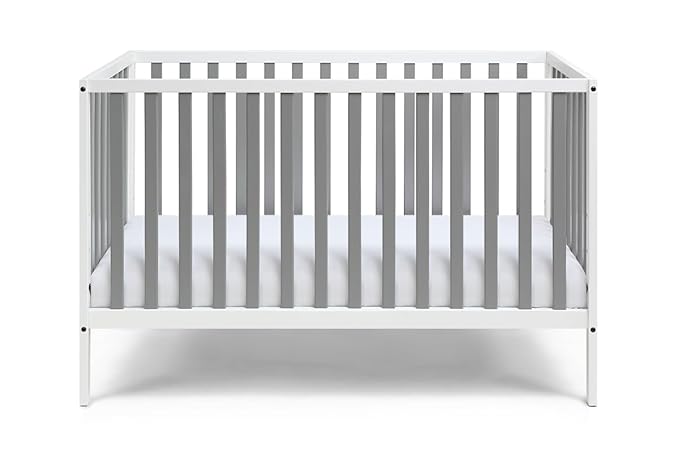 Baby Cache Deux Remi Island 3-in-1 Convertible Crib (Do Re Me) White & Gray - LeafyLoom