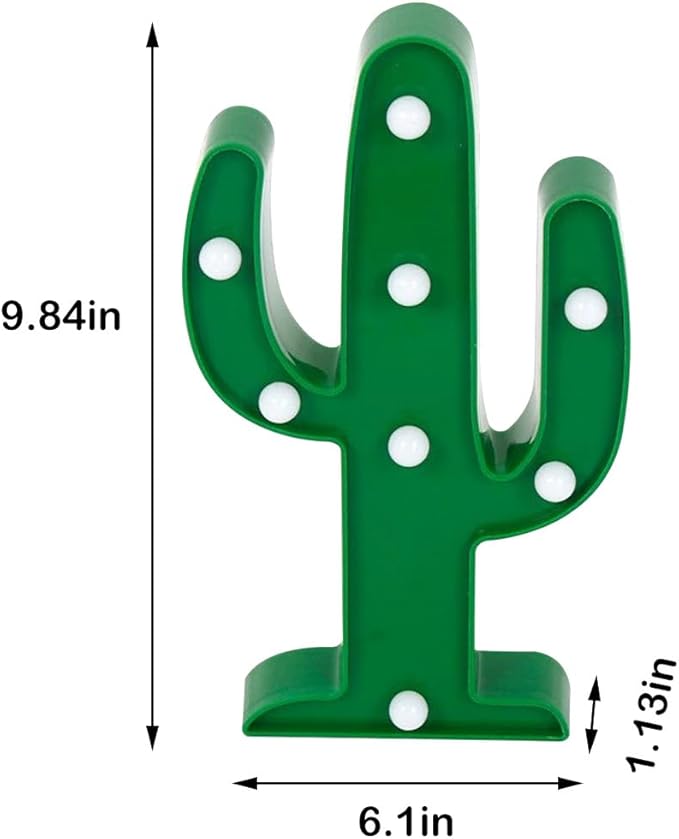 2 Pieces Large Led Cactus Night Lights, Cactus Party Decorations, Carnival Cute Dining Table Decorations, Children's Room Desk Lights, Bedroom Living Room Gifts Decorations (Cactus) - LeafyLoom