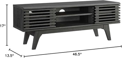 Modway Render Mid-Century Modern Low Profile 46 Inch Media Console TV Stand in Charcoal, 46" - LeafyLoom