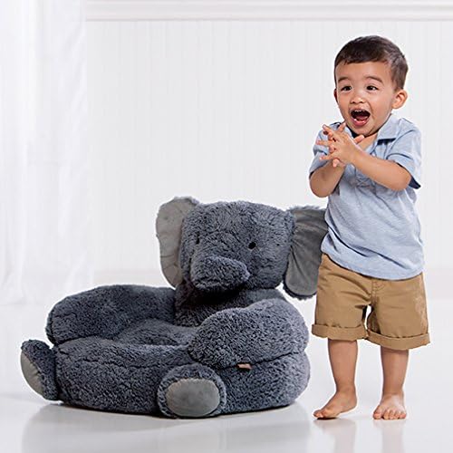 Trend Lab Elephant Toddler Chair Plush Character Kids Chair Comfy Furniture Pillow Chair for Boys and Girls, 21 x 19 x 19 inches - LeafyLoom