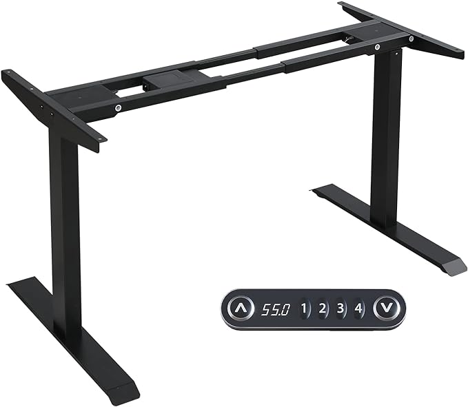 Radlove Dual Motor Height Adjustable Standing Desk Frame, Adjustable Desk Legs for 48'' to 70'' Desk Tops, Home Office Sit Stand Desk Base, Heavy Duty 265 lb Load Capacity for Home Office (Black) - LeafyLoom