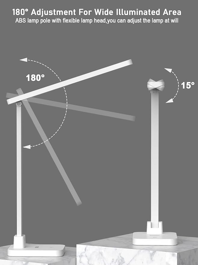 LED Desk Lamp, Dimmable Desk Light Touch Control with 4 Brightness Level, Eye Caring Reading Lamp, Desk Lamps for Home Office, Foldable Table Lamp for Study Dorm School students college Gifts - LeafyLoom