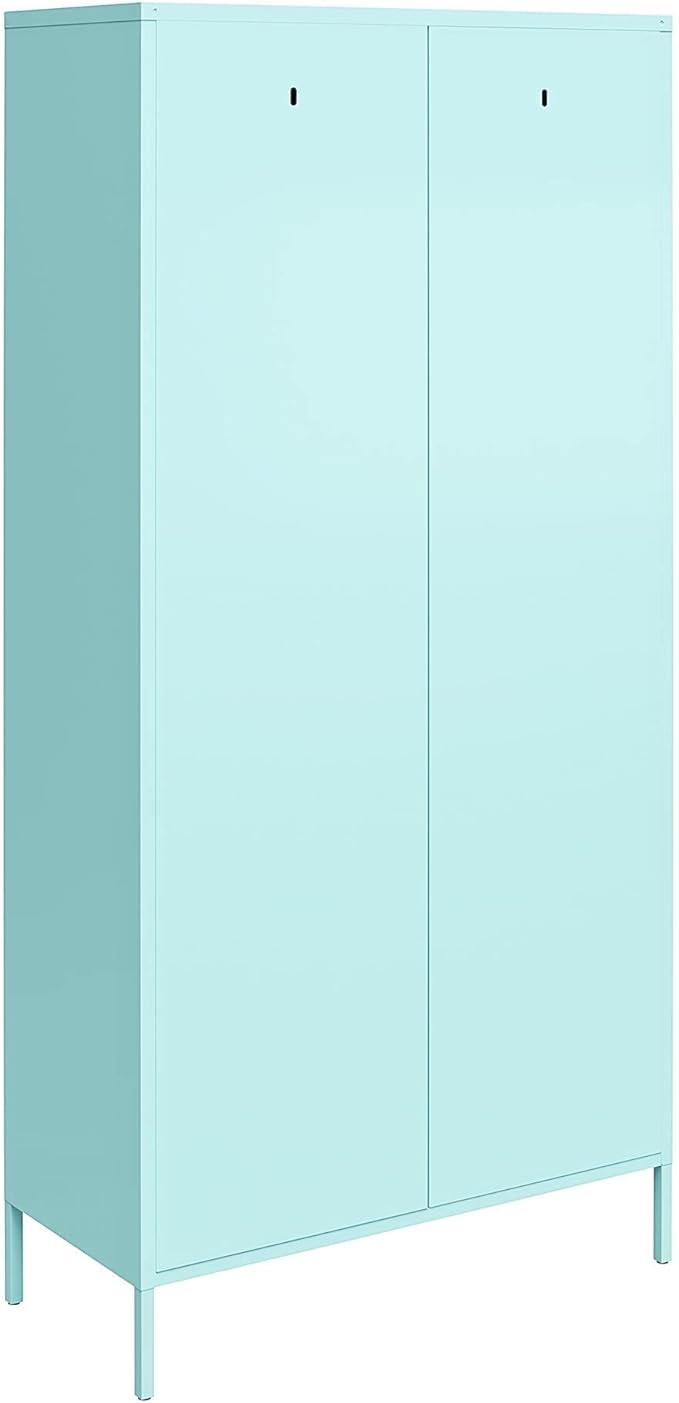 Novogratz Cache Tall 2 Door Metal Locker Cabinet, Mint - LeafyLoom