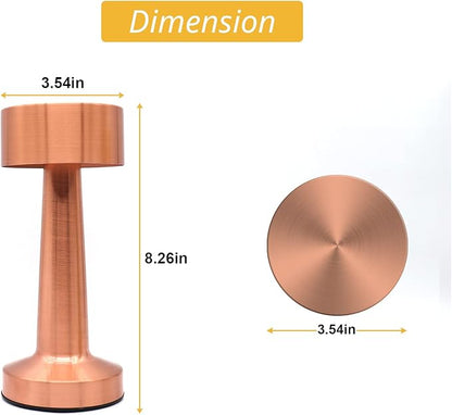 Cordless Portable LED Table Lamp with Touch Sensor, Dimmable Gold Yellow White 3 Colors, Rechargeable Desklamp Night Light for Kids Nursery Bedroom Bedside Lamp (Rose Gold) - LeafyLoom