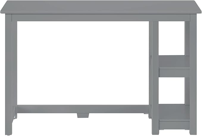 Max & Lily Solid Wood Desk With Shelves, 47 Inches, Grey - LeafyLoom