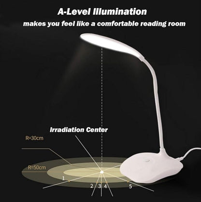 LED Table Lamp,Portable Eye-Protected Flexible Gooseneck Small Desk Lights for Dorm Study Office Bedroom-USB or 3 AA Batteries Powered -Not Include Batteries(1 Pack) - LeafyLoom