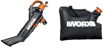 WORX WG505 TRIVAC 12 Amp 3-in-1 Electric Blower/Mulcher/Vacuum & 50026858 Trivac Leaf Collection Bag (WGBAG500) - LeafyLoom