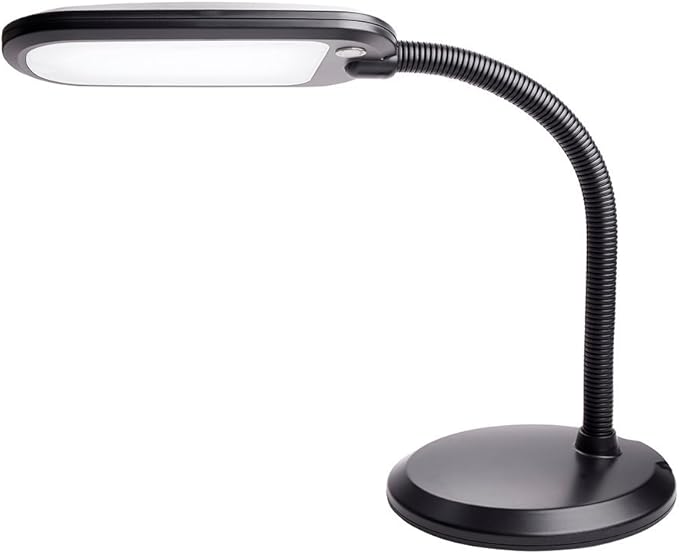 Newhouse Lighting NHDK WH Eos Reading & Craft Table LED Desk Lamp, Dimmable &Light Color Adjustable, Gooseneck Task Light, Black (NHDK-EO-BK) - LeafyLoom