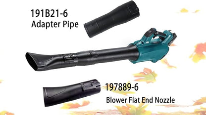 191B21-6 191L13-5 Adapter Pipe & 197889-6 Flat end Nozzle, Compatible with Makita Blower, for Makita X2 36V Hand Held Blower XBU02Z - XBU03 18V Brushless Cordless Blower - LeafyLoom