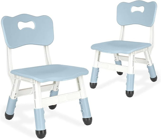 kids chair adjustable height Children chairs suitable for Children age 2-8 with foot covers for home classroom kindergarten and children's venues two-pack - LeafyLoom