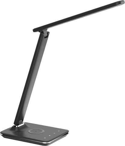 LED Desk Lamp with Wireless Charging - 5.5X 7.9X 23 - Adjustable & Customizable 3-Color Lamp - Perfect Charger Lamp for Office & Desk Lamps for College Dorm Rooms Charging Port - LeafyLoom