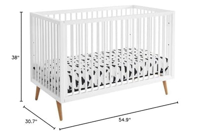 Contours Roscoe White Baby Crib, Standard Baby Crib, White Baby Crib, Converts from Baby Crib to Daybed, Fits Standard Full-Size Crib Mattress, Easy to Assemble - White - LeafyLoom