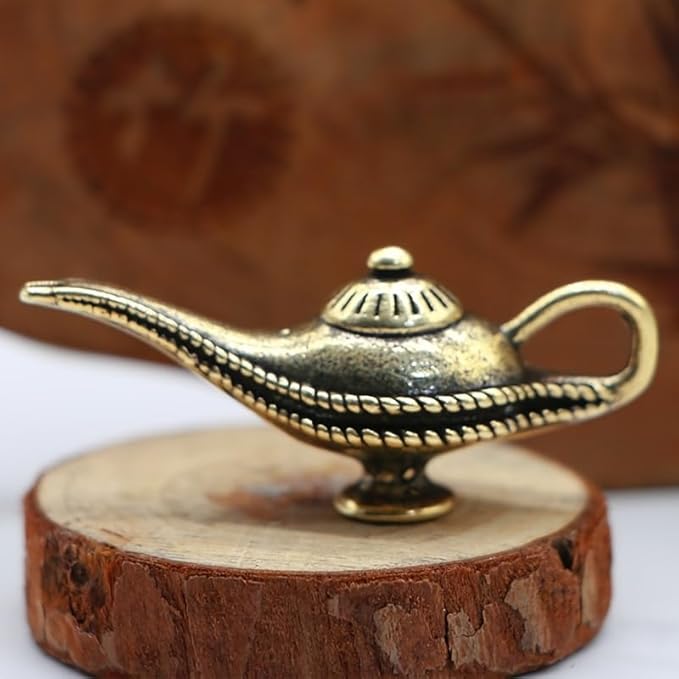 Vintage Solid Brass Magic Lamp - Exquisite Desk Decor for Collectors - Perfect Home or Office Accent（Magic Lamp） - LeafyLoom