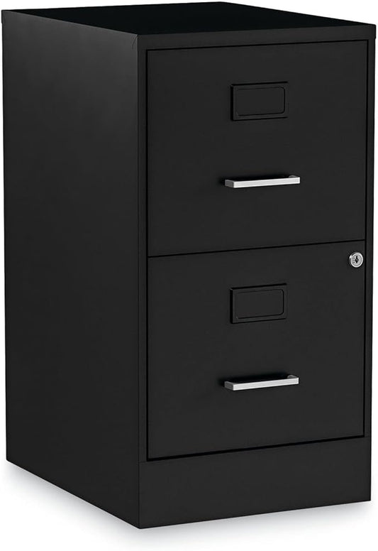 Alera 2806262 14 in. x 18 in. x 24.1 in. Soho 2-Drawer Vertical Letter File Cabinet - Black - LeafyLoom