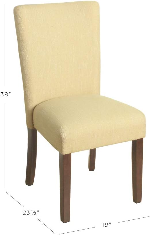 HomePop Parsons Classic Upholstered Accent Dining Chair, Single Pack, Yellow - LeafyLoom