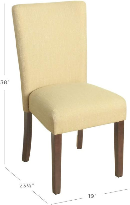 HomePop Parsons Classic Upholstered Accent Dining Chair, Single Pack, Yellow - LeafyLoom