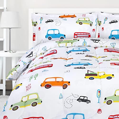 Utopia Bedding All Season Car Comforter Set with 2 Pillow Cases, 3 Piece Soft Brushed Microfiber Kids Bedding Set for Boys/Girls, Machine Washable (Twin, Pack of 6) - LeafyLoom