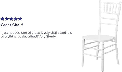 Flash Furniture Hercules Series Chiavari Chair for Formal Events and Banquets, Commercial/Residential All-Occasion Event Chair, White - LeafyLoom