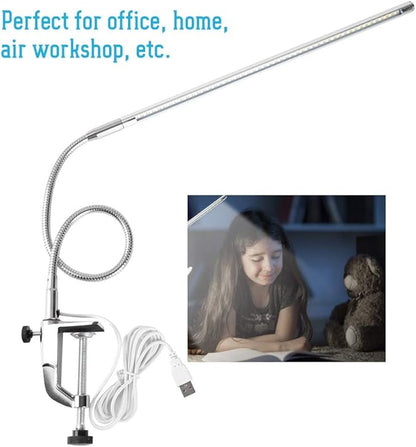 Lampara Para Mesa De Manicura Profesional, USB Clamp LED Desk Lamp, USB Adjustable Direction and Brightness Clip Eye-Caring Table Lamps LED Light Study Tattoo Light for Reading, Study - LeafyLoom