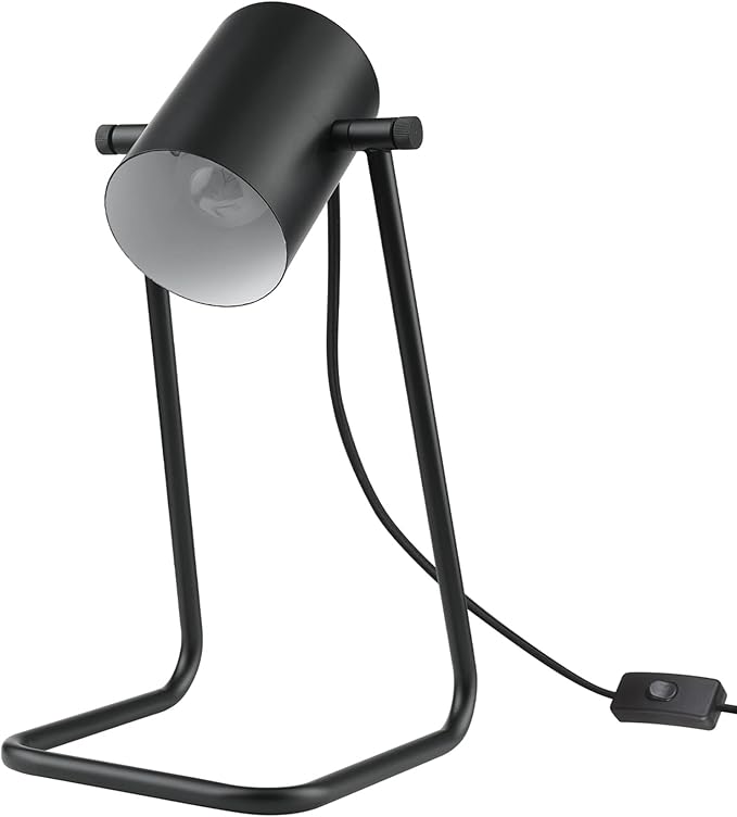 Globe Electric 52299 Sahara 14" Desk Lamp, Matte Black, Swing Shade, in-Line On/Off Rocker Switch - LeafyLoom