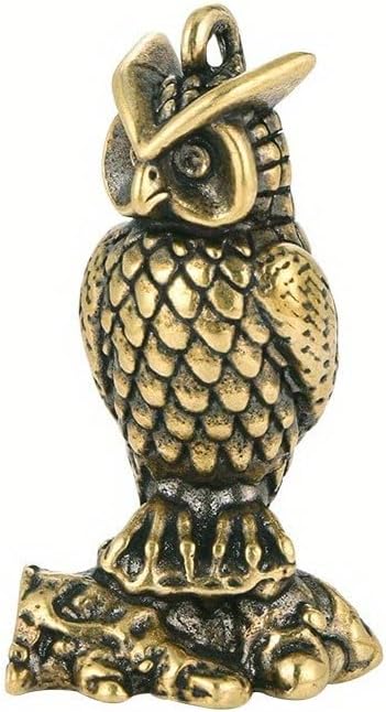 Vintage Solid Brass Owl Figurine - Adorable Desk Decor for Collectors - Perfect Home or Office Accent(Little Owl) - LeafyLoom