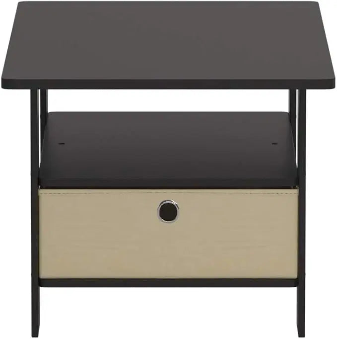 Furinno Coffee Table with Bins, Espresso/Brown - LeafyLoom