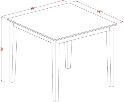 East West Furniture OXBA3-LWH-01 Oxford 3 Piece Kitchen Set for Small Spaces Contains a Square Dining Room Table and 2 Cream Linen Fabric Upholstered Chairs, 36x36 Inch - LeafyLoom