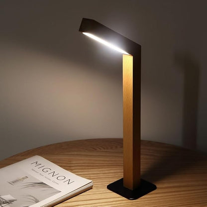 LANDGOO LED Desk Lamp for Home Office,Desk Light Touch Control Foldable Dimmable Lamp Wall Lamp Wooden Night Light (Sapele Wood) - LeafyLoom