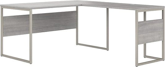 Bush Business Furniture Hybrid 60-inch L-Shaped Table Desk, Platinum Gray (HYB027PG) - LeafyLoom