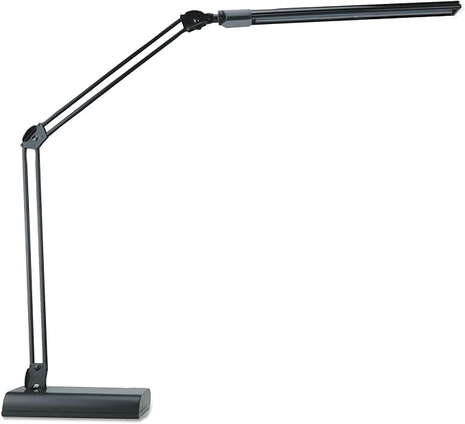 Alera ALELED908B 3.25 in. W x 6 in. D x 21.5 in. H Adjustable LED Desk Lamp - Black - LeafyLoom