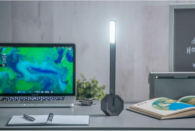 Gingko Octagon One Rechargeable Modern LED Desk Lamp Touch Sensitive Black - LeafyLoom