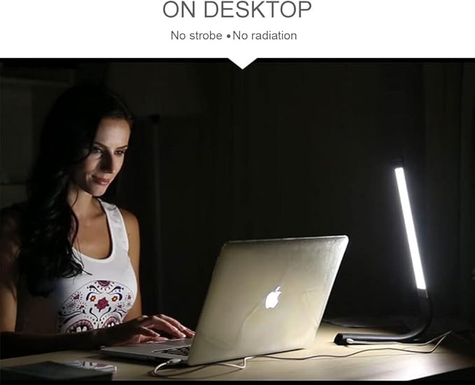 'Mark' Wireless LED Desk Lamp, 360 Adjustable, Portable, Foldable and USB Rechargeable, Up to 40 Hours of Continuous Light, Touch Control, 6 Brightness Levels, 3 Light Modes (Silver) - LeafyLoom