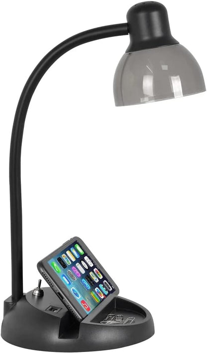 SIMPLEE ADESSO Charging Station LED Desk Lamp, Black Finish - LeafyLoom