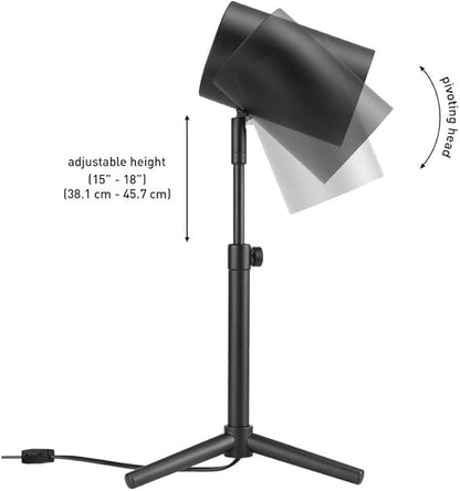 Globe Electric 52899 Pratt Desk Lamp, 18 in 1-Light, Matte Black Tripod Base - LeafyLoom