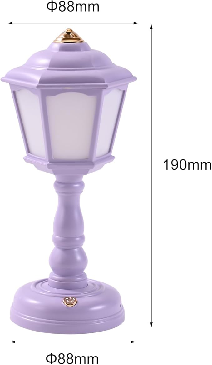 Mini Desk lamp Vintage, LED Desk Lamp Dimmable Table Lamp Reading Lamp with USB Charging Port, Sensitive Control, Eye-Caring Office Lamp,Very beautiful decorative desk lamp (Purple) - LeafyLoom