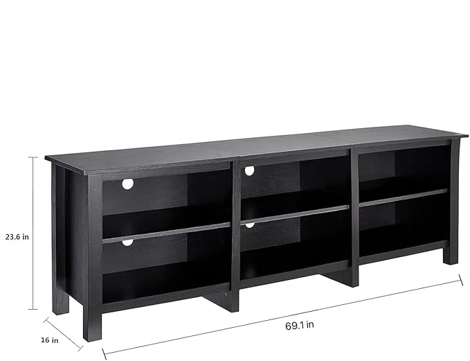 ROCKPOINT Classic TV Stand Storage Media Console Entertainment Center for TV's from 70 Inches to 85 Inches,Espresso(69.1Inchese) - LeafyLoom