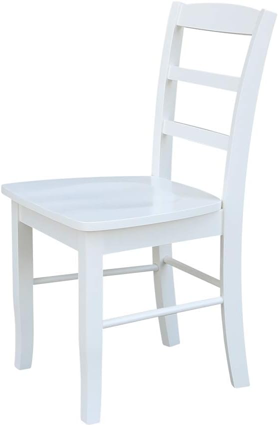 International Concepts Set of Two Madrid Ladderback Dining Chairs, White - LeafyLoom